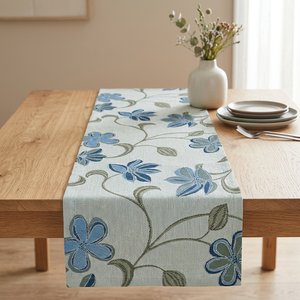 Caminos de mesa de algodón bordados ecológicos personalizados al por mayor para bodas y fiestas de cumpleaños despedidas de soltero-colores de tamaños personalizados - Product Image 1