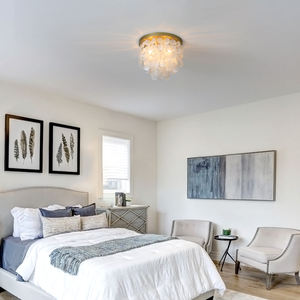 Exquisite golden <b>shell</b> ceiling lamp E12 white ceiling <b>lighting</b> - Product Image 5