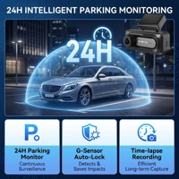 Caméra embarquée intelligente 3,18 pouces à double objectif avant et arrière, modèle exclusif, avec vision nocturne, capteur G, moniteur de stationnement et enregistreur DVR pour voiture