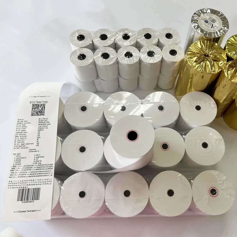 57 x 40 mm 80x70mm 79 80mm pos receipt credit bank atm till terminal thermal roll cash register paper for 58mm thermal printer