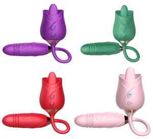 Amazon Hot Koop Volwassen Rose Sex Toy Zuigen Vibrerende Ei Clit Zuigen Speelgoed 2 In 1 Vrouwelijke Rose Uitgebreide Vibrator