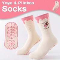Chaussettes de yoga en bambou personnalisées, antidérapantes, avec grip en silicone, pour Pilates, Barre, femmes, vente en gros