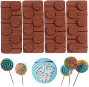 Molde de silicona DIY para piruletas, donas y chocolate, para caramelos duros, con bases giratorias desechables para glaseado - Product Image 1