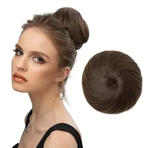 Synthetic Fiber Hair Extension Drawstring Ballet Bun Hair Pieces Chignon Donut Bun Wig for Women