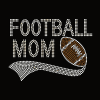 Nouveau design – Transfert thermocollant en vinyle de haute qualité pour T-shirt, motif « Football Mom » avec strass, vente en gros