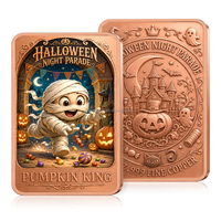 Série de barres de cuivre pur 999 de 1 once pour la Nuit d'Halloween, motifs fantôme, vampire, citrouille, chat, lingot de collection