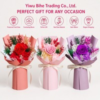 Meilleure vente transfrontalière : Bouquet de roses éternelles faites à la main pour la Saint-Valentin, en coffret cadeau avec présentoir à fenêtre multi-variétés