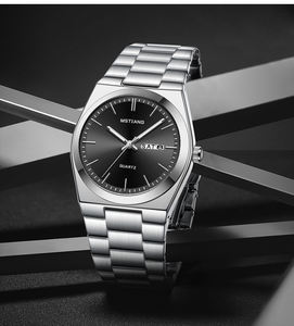 メンズ 防水 ビジネスウォッチ メンズ カジュアル クォーツウォッチ Reloj Hombre メンズ オールスチール タイムウィーク スポーツウォッチ - Product Image 2