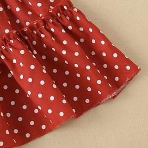 Vêtements pour enfants smockés Robes sans manches à pois rouges pour bébés Combinaisons Bodys Vêtements pour enfants de haute qualité K-Broderie - Product Image 5