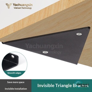 Flat Black Oxide Aluminum Connector <b>Bracket</b> for Home Installation Triangular Shape - Product Image 3