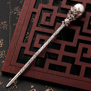 Baguettes à cheveux rétro Vintage en métal, belle épingle à cheveux en perles de diamant, accessoires pour <span class=keywords><strong>Chignon</strong></span>, porte-<span class=keywords><strong>chignon</strong></span>, épingle à cheveux - Product Image 5