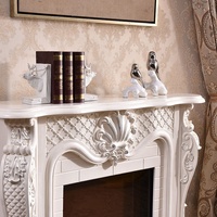 Cheminée électrique en bois massif pour intérieur avec télécommande, fausse flamme, insert de foyer électrique, manteau de cheminée