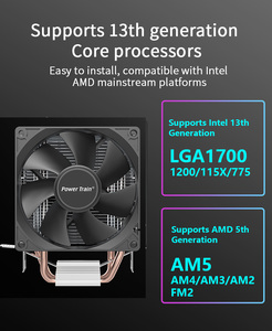 Oem 2*6mm Chất lỏng mang đồng & nhôm tản nhiệt 4 pin 90mm yên tĩnh Intel LGA 1700 1200 115x 1366 775 xử lý Quạt làm mát - Product Image 5