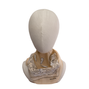 Écharpe carrée en coton beige à motifs paisley Angelina 54x54cm 12 pièces par boîte - Product Image 2