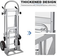 Chariot à plateforme pliable en aluminium à quatre roues réglables avec revêtement en poudre pour outils industriels et déménagement