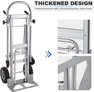 Foldable Aluminum Platform Hand <b>Cart</b> Four-Wheel Adjustable Trolley Dolly with Powder Coating for Industrial <b>Tools</b> and Moving - Product Image 5