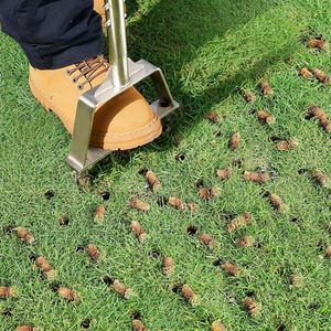 Aireador <span class=keywords><strong>Manual</strong></span> <span class=keywords><strong>de</strong></span> Césped con Púas, Herramienta Resistente para Airear el Suelo del Césped, Jardín y Patio - Product Image 5