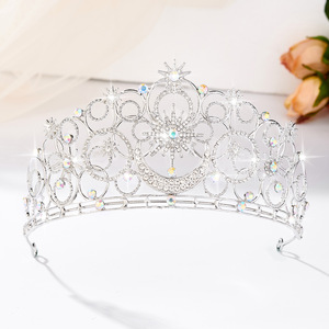 Corona di Alta Qualità in Metallo con Strass, Accessorio per Concorsi di Bellezza, Spose, Matrimoni, <span class=keywords><strong>Tiara</strong></span> da Principessa e <span class=keywords><strong>Regina</strong></span> - Product Image 5