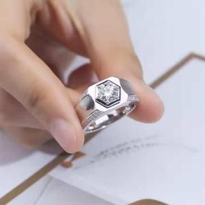 925 Sterling Silver Moissanite <b>Diamond</b> <b>Ring</b> Lab Grown <b>Diamond</b> Engagement Wedding Jewelry - Product Image 3