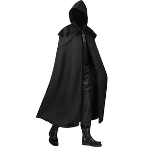 United States new Halloween party medieval multi-color cape Gothic men's long hooded cape