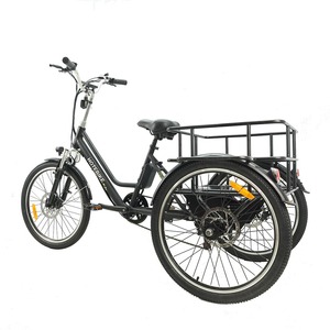 Bicicleta Eléctrica con Marco de Aluminio para Entrega de Alimentos, Triciclo Eléctrico de 7 Velocidades con Asistencia al Pedaleo y Tres Ruedas de <span class=keywords><strong>24</strong></span> Pulgadas para Entrega de Carga - Product Image 4