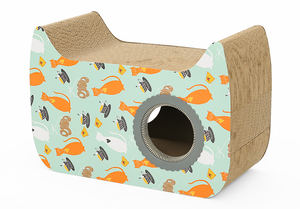 Gatto di lusso moderno Scratching Board Design unico in carta per alberi di gatto graffio sostenibile curvo per un comodo cartone classico - Product Image 5