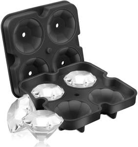 Factory Made Diamond Shape <b>Silicone</b> Ice Cube Tray - Product Image 1