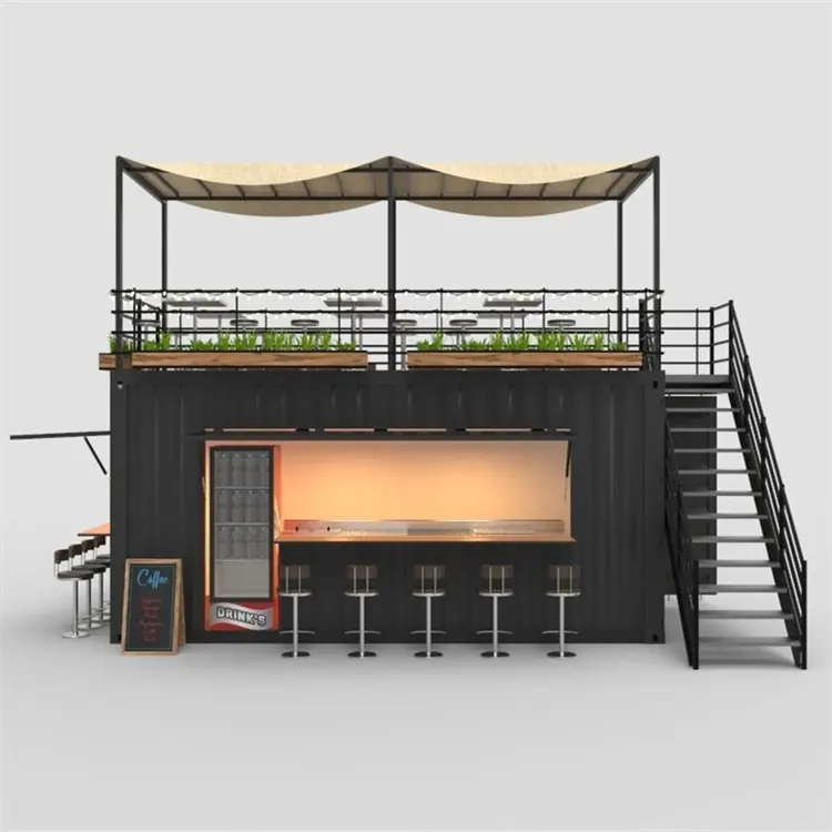 Fertige moderne Restaurant Container Luxus Coffee Shop Container Bar 20ft 40ft Versand behälter Cafe Bar