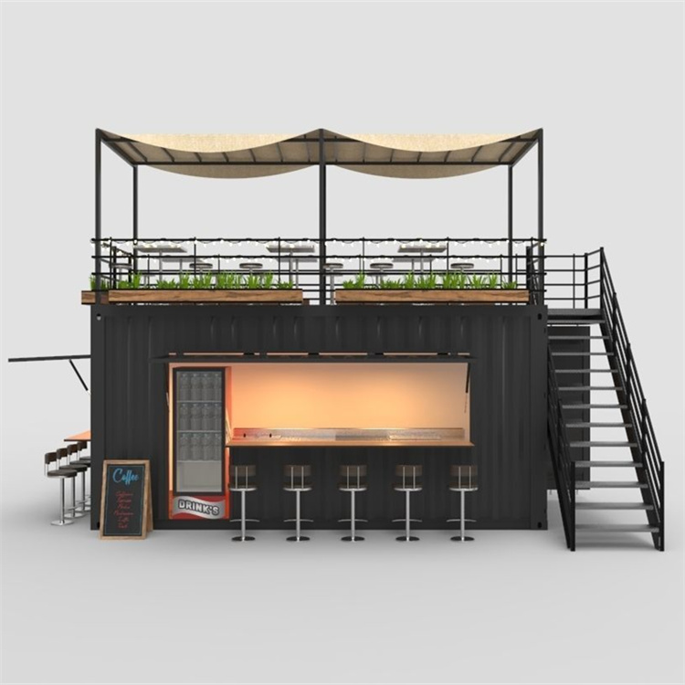 Prefabrik Modern restoran konteyner lüks kahve dükkanı konteyner Bar 20ft 40ft kargo konteyneri Cafe Bar