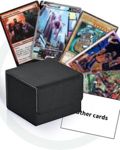   Boîte de rangement pour cartes à double pochette personnalisable, 100+ cartes, en cuir, coins carrés, doublure en flanelle, 2 planches en PP, TCG/Commander/Yugioh/Ug - Product Image 6