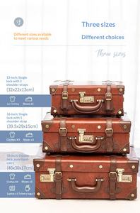 Maleta de Viaje Retro de Cuero de 16 Pulgadas con Ruedas, Maletín de Negocios Pequeño Unisex con Cierre de Cremallera, Caja de Almacenamiento de Equipaje, Color Marrón Caramelo, 18 Pulgadas - Product Image 6