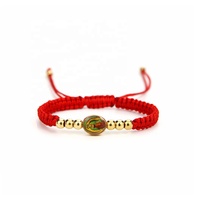 Bracelet en gros de Notre-Dame de Guadalupe rouge, fait main, religieux, catholique, tressé, lot de 12 pièces, bijoux cadeau chrétien