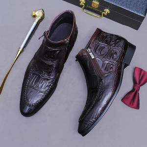 Men's high-end genuine leather handmade classic Monck business fashion formal <b>work</b> <b>Boots</b> - Product Image 1