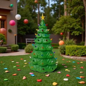 Décorations de Noël en forme d'arbres moulés par soufflage, arbres de Noël décoratifs en PP - Product Image 2
