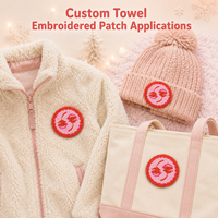 Patch rond personnalisé en chenille rose, brodé nuage étoile, pour vestes, sacs, chapeaux et vêtements