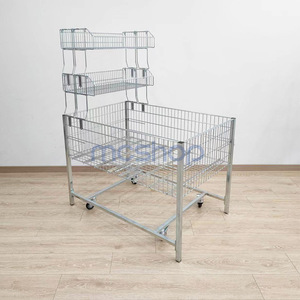 Xúc Tiến MC PT bảng Dump bin dây giỏ kim loại có thể gập lại lồng lưu trữ trái cây tiện lợi cửa hàng - Product Image 2