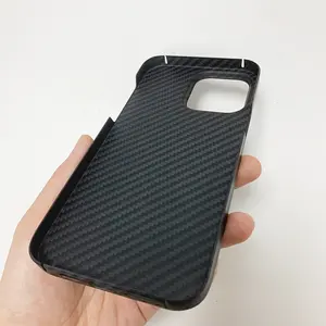 Lightweight Durable Black Aramid Fiber Phone Cover For Cases Iphone 14 Pro Max 14 Plus