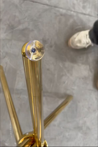 Mới nhất chrome kim loại vòng rõ ràng Tempered Glass Top vòng bàn ăn với Bạc Chân thép không gỉ - Product Image 4