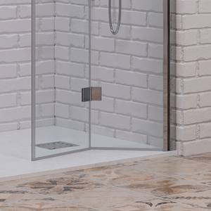 KAM-KS700DC Kamalu doppia porta doccia pieghevole 150-153 cm con struttura in acciaio inox da 6mm e materiale in ottone per bagni dell'hotel - Product Image 4