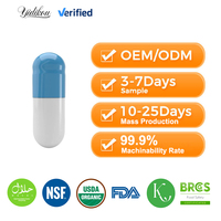 Capsules de gélatine vides, sans gluten, non-OGM, halal, capsules de gélatine vides de qualité bovine pure, taille 00, bicolore rouge et blanc