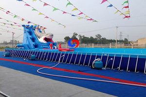 <span class=keywords><strong>Piscinas</strong></span> Comerciales Móviles Grandes Elevadas con Estructura Metálica y Toboganes Inflables <span class=keywords><strong>de</strong></span> Tiburón Gigante en Venta - Product Image 2