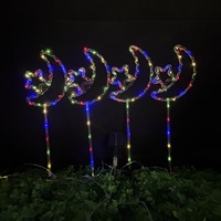 Lampe solaire IP65 étanche pour jardin et allée, motif étoile à cinq branches et sapin de Noël, température de couleur multiple