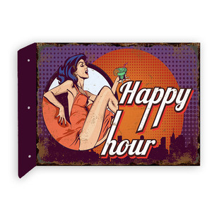 Custom Rectangle Double Side UV Printing Flange Metal Sign Bar Club Pub Cafe Wall Decor BE HEALTHY Drinks <strong>MILK</strong> Metal <strong>Poster</strong> - Product Image 2