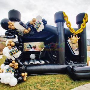 Holiday party jumpers outdoor commercial black bouncer halloween <b>inflatable</b> haunted <b>house</b> for kids - Product Image 3
