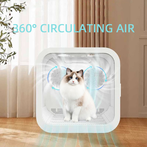 صندوق منفاخ ذكي بالهواء دائري لمنزل الحيوانات الأليفة ، صندوق منفاخ للحمام الجاف ، سخانات كهربائية للقطط والكلاب ، تعقيم بالبلازما تهوية - Product Image 3