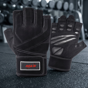 Breathable Anti-Slip Unisex <b>Weight</b> Lifting Gloves with Rubber and Leather for Workout and Gym Training - Product Image 3