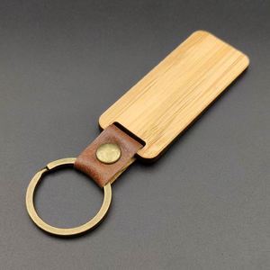 Luxury DIY <b>Blank</b> Wood Keychain Wholesale Key <b>Ring</b> Round& Rectangle Car Keychain Decoration Key Holders - Product Image 4