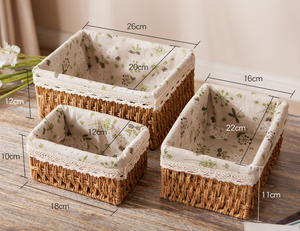 Vente en gros Corbeille à papier domestique Panier de rangement tissé Panier cadeau - Product Image 4