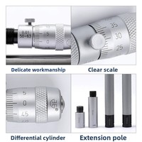 Measuring Instruments Model 50-600mm High-Precision Internal Diameter Micrometer Two-Point Rod-Type Internal