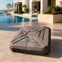 Base de sombrilla portátil cuadrada de plástico HDPE duradero de 130 kg para patio, rellenable con agua o arena, para parasol de mercado, venta al por mayor
